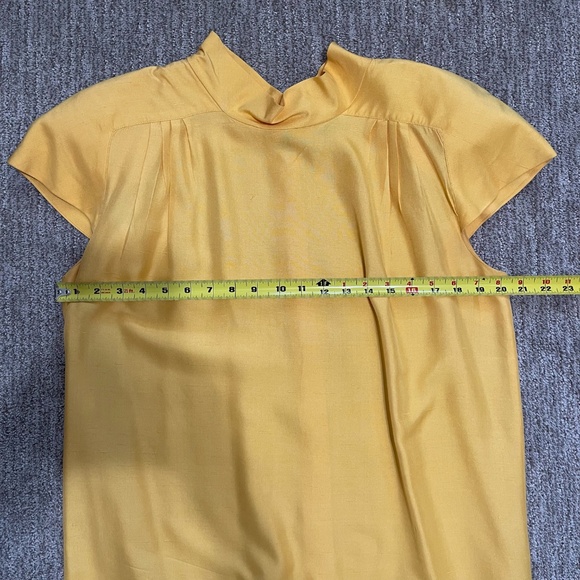 Vintage Levante 100% Silk Tulip Sleeve Dress – Yellow,‎ Size 12 - Picture 15 of 15